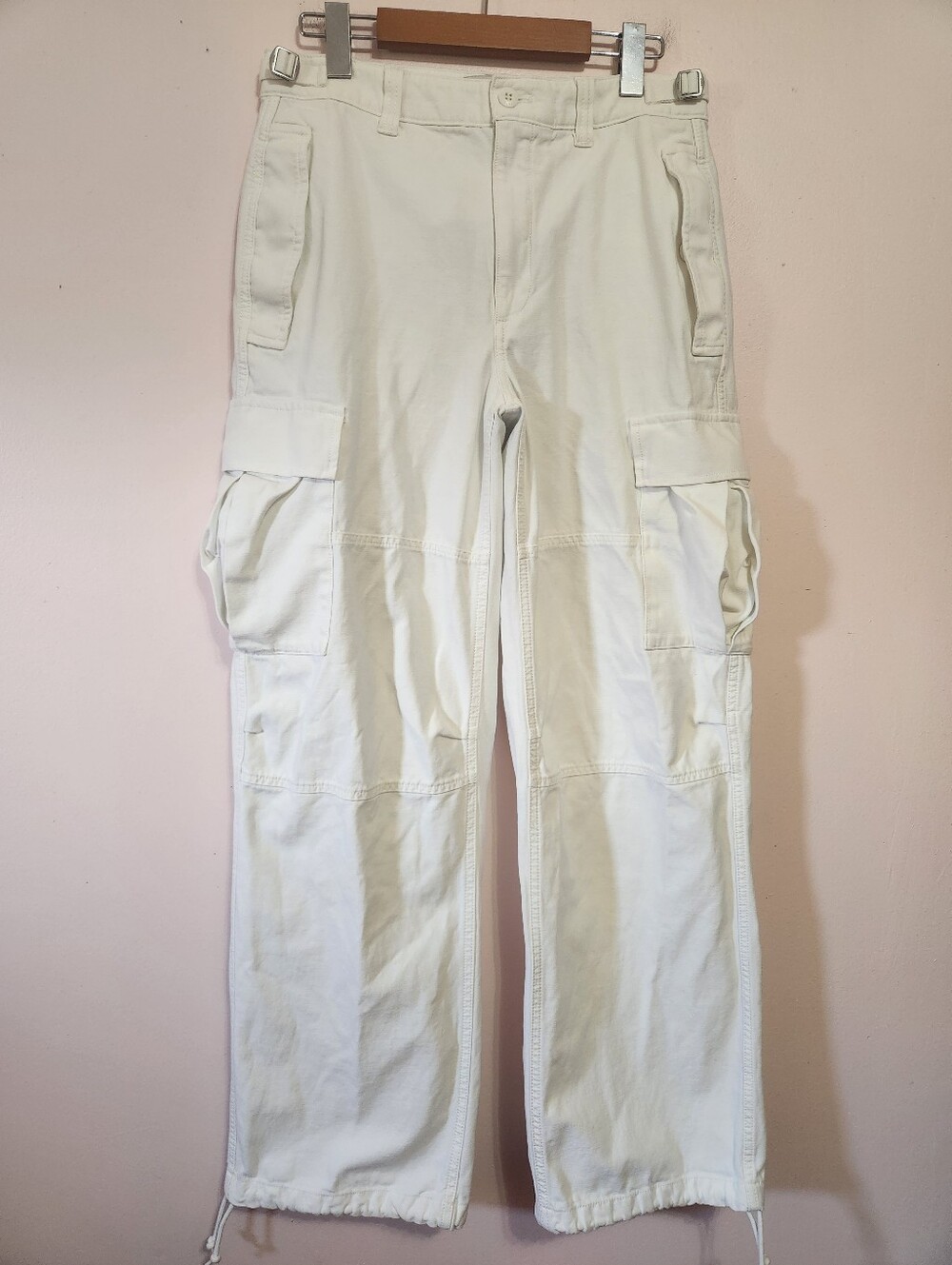 Aritzia Tna Supply Cargo Pants White Utility Parachute Surplus Gorpcore Size 8